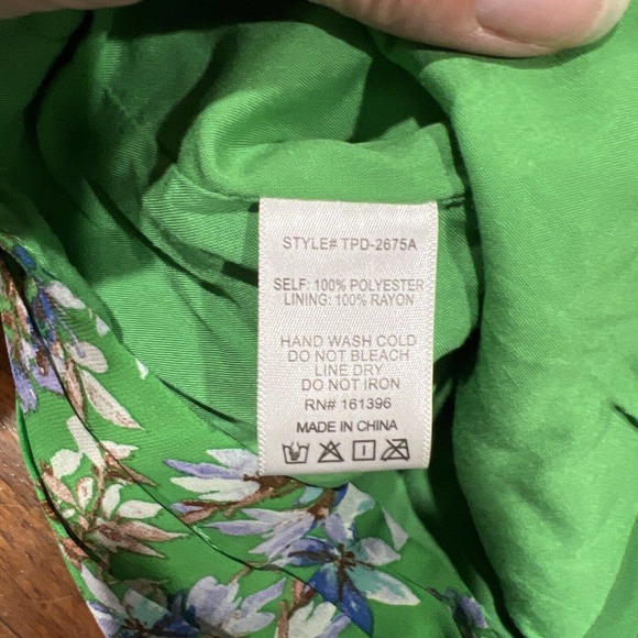 Skylar Madison Dresss Women Small Green Floral Long Sleeve Mini1‎ - Picture 8 of 13